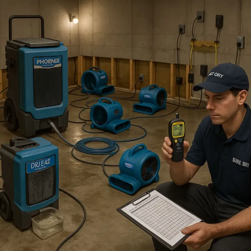 Structural Drying and Dehumidification process in Milford, IL